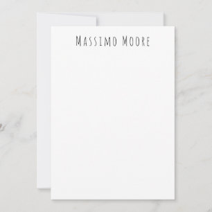 Zwart Wit Eenvoudig Elegant Informeel Eigen Naam Notitiekaartje