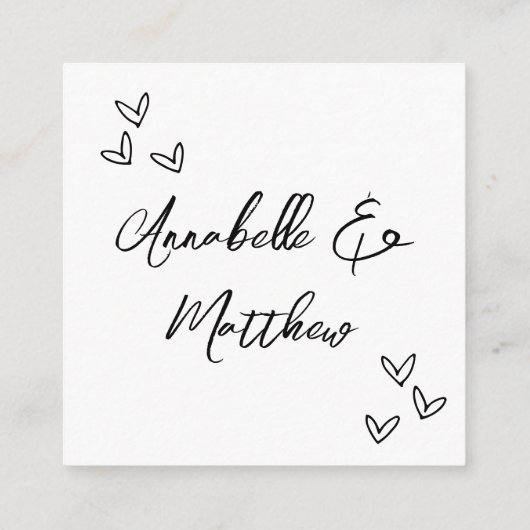 Zwart Wit Eenvoudig Elegant QR Code Antwoord Informatiekaartje (Achterkant)