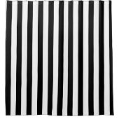 Zwart-wit Eenvoudig gestreept Douchegordijn (Voorkant)