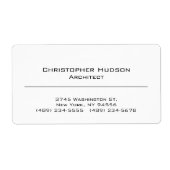 Zwart Wit Eenvoudig Gewone Etiket (Voorkant)