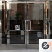 Zwart Wit Eenvoudig Gratis Wi-Fi QR Code Place Raamsticker (Kantoordeur)