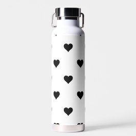 Zwart-wit, eenvoudig hartverwarmingspatroon waterfles