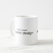 Zwart-wit Eenvoudig interieurontwerp Logo Koffiemok (Voorkant links)