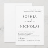 Zwart-wit eenvoudig minimalistisch repetitiediner kaart (Voorkant / Achterkant)