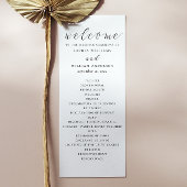 Zwart-wit eenvoudig minimalistisch script bruiloft programma