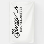 Zwart Wit Eenvoudig Modern Bachelorette Party Spandoek (Verticaal)