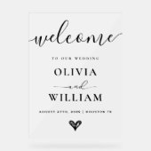 Zwart-wit Eenvoudig Modern Frosted Wedding Sign Acryl Bord (Voorkant)