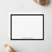 Zwart-wit, eenvoudig, modern, klassiek minimalisti notitiekaartje (Voorkant / Achterkant in situ)