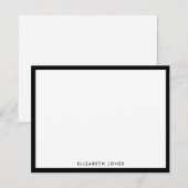 Zwart-wit, eenvoudig, modern, klassiek minimalisti notitiekaartje (Voorkant / Achterkant)