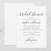 Zwart-wit eenvoudig modern script vrijgezellenfees kaart (Voorkant / Achterkant)