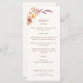 Zwart Wit Eenvoudig Monogram Trouwmenu Menu (Voorkant / Achterkant)