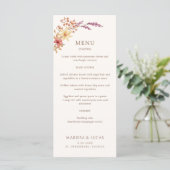 Zwart Wit Eenvoudig Monogram Trouwmenu Menu (Staand voorkant)