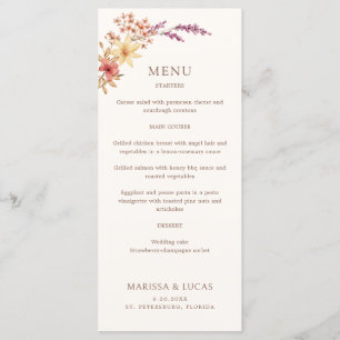 Zwart Wit Eenvoudig Monogram Trouwmenu Menu