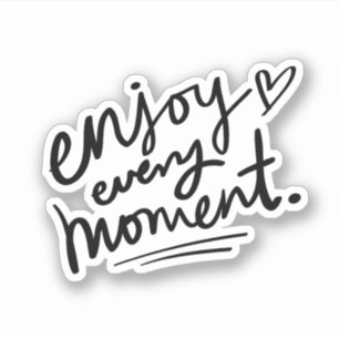 Zwart Wit Eenvoudig Motivatie Quote Sticker