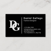 Zwart-wit Eenvoudig persoonlijk Visitekaartje (Voorkant)