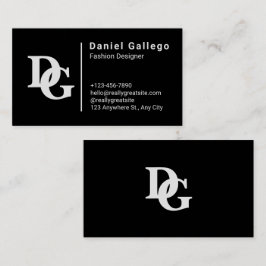 Zwart-wit Eenvoudig persoonlijk Visitekaartje