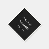 Zwart-wit Eenvoudig Script Minimalistische bruilof Servet (Hoek)