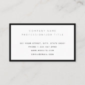 Zwart-wit Eenvoudig Script Monogram Minimalistisch Visitekaartje (Achterkant)
