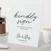 Zwart wit Eenvoudig script voor weduwschap Reclamebord Met Voetstuk (Insitu)