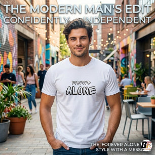 Zwart Wit Eenvoudig Voor Altijd Alleen Tekst T-shirt