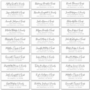 Zwart-wit Eenvoudig Weddenschap Adres Sticker