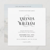 Zwart-wit Eenvoudige bruiloft Kaart (Voorkant / Achterkant)