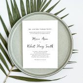 Zwart-wit eenvoudige bruiloft Sjabloon Kaart