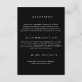 Zwart&Wit Eenvoudige Formele Trouwdetails Informatiekaartje (Achterkant)