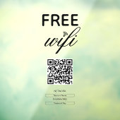 Zwart Wit Eenvoudige Gratis Wi-Fi QR Code Plaats  Raamsticker (Vel 3)