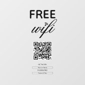 Zwart Wit Eenvoudige Gratis Wi-Fi QR Code Plaats  Raamsticker (Vel)