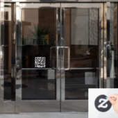 Zwart Wit Eenvoudige Gratis Wi-Fi QR Code Plaats  Raamsticker (Kantoordeur)