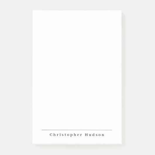 Zwart Wit Eenvoudige Plain Minimalist Post-it® Notes (Voorkant)
