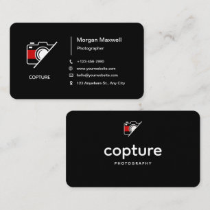 Zwart-wit Eenvoudige Schone Fotografie Visitekaartje