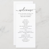 Zwart-wit eenvoudige script kalligrafie bruiloft programma (Voorkant / Achterkant)
