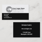 Zwart-wit eenvoudige Visitekaartjes (Voorkant / Achterkant)