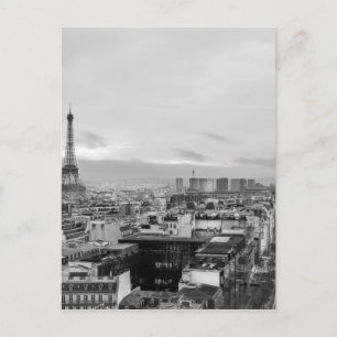 Zwart-wit: Eiffel Tower, Parijs, Frankrijk Briefkaart