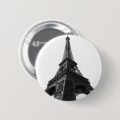 Zwart-wit Eiffeltoren Parijs Europees reizen Ronde Button 5,7 Cm (Voorkant /achterkant)
