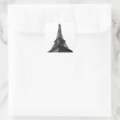Zwart-wit Eiffeltoren Parijs Europees reizen Vierkante Sticker (Tas)