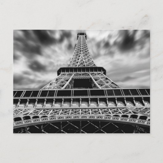 Zwart-wit Eiffeltoren Parijs Franse reizen Briefkaart (Voorkant)