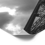 Zwart Wit Eiffeltoren Parijs Romantisch Liefdessta Poster (Hoek)