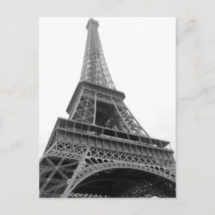 Zwart-wit Eiffeltoren Parijs Stad Briefkaart