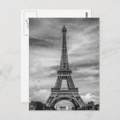 Zwart-wit Eiffeltoren Parijs Stad Briefkaart (Voorkant / Achterkant)