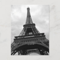 Zwart-wit Eiffeltoren Parijs Stad Europa