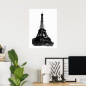 Zwart Wit  Eiffeltoren Paris Travel Poster (Thuiskantoor)