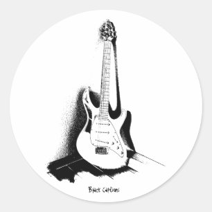 Zwart & Wit Electric Gutiar - Sticker