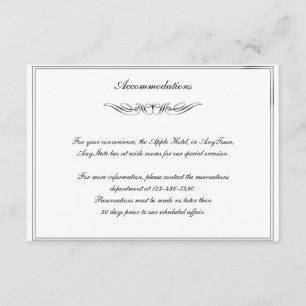 Zwart-wit Elegance Grooms Gay Wedding Insert Informatiekaartje
