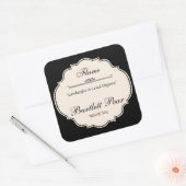 Zwart-wit Elegance Kaars Label (Envelop)