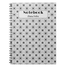 Zwart-wit Elegant Abstract patroon Notitieboek