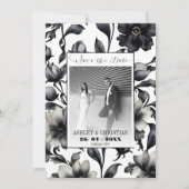 Zwart-wit  elegant bewaart de datum kaart (Voorkant)