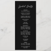 Zwart-wit Elegant Bruiloft Party Programma (Achterkant)